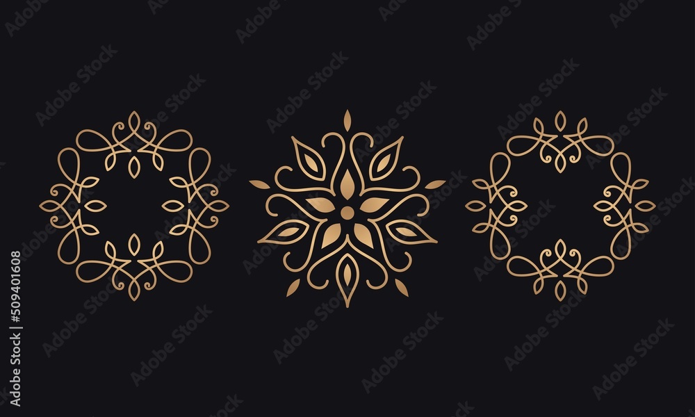 Fototapeta premium Ornamental luxury mandala pattern 3 in 1 design