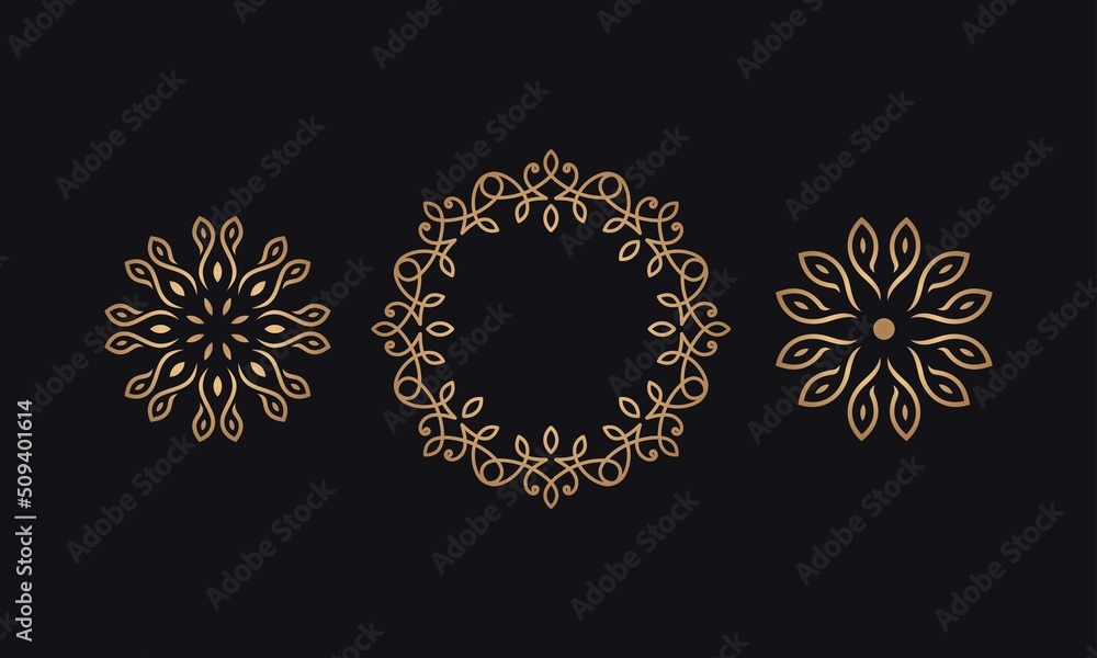 Fototapeta premium Ornamental luxury mandala pattern 3 in 1 design