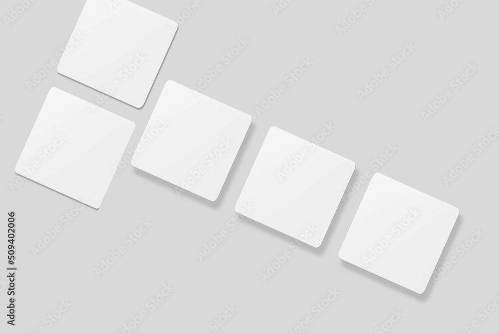 Blank square business card for mockup. 3D Render. Blank square business card for mockup. 3D Render.