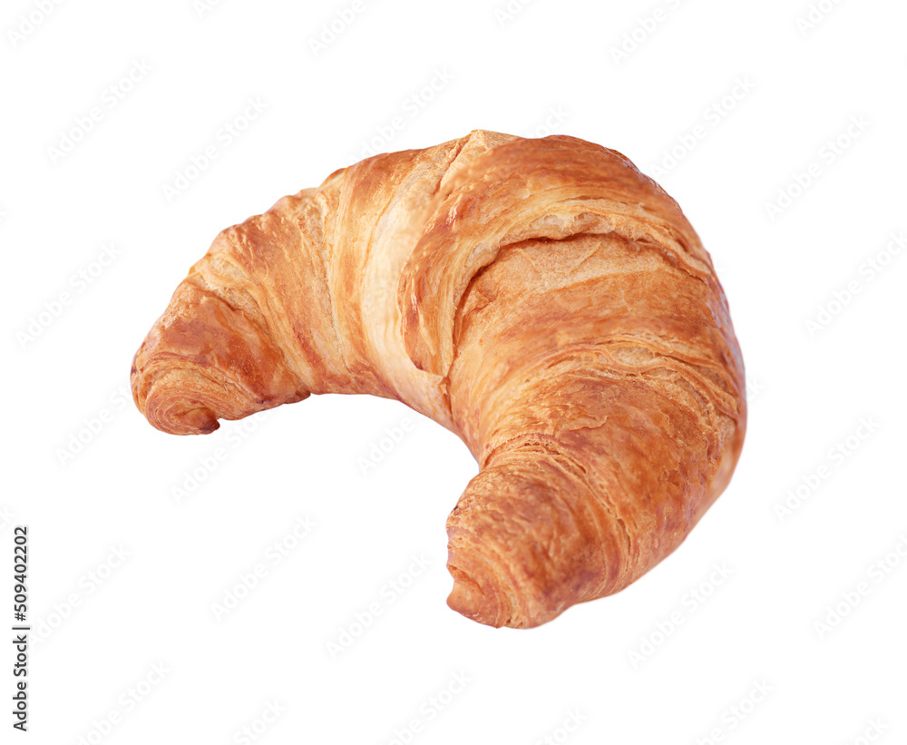 Croissant french closeup isolated on white background. Croissant french closeup isolated on white background.