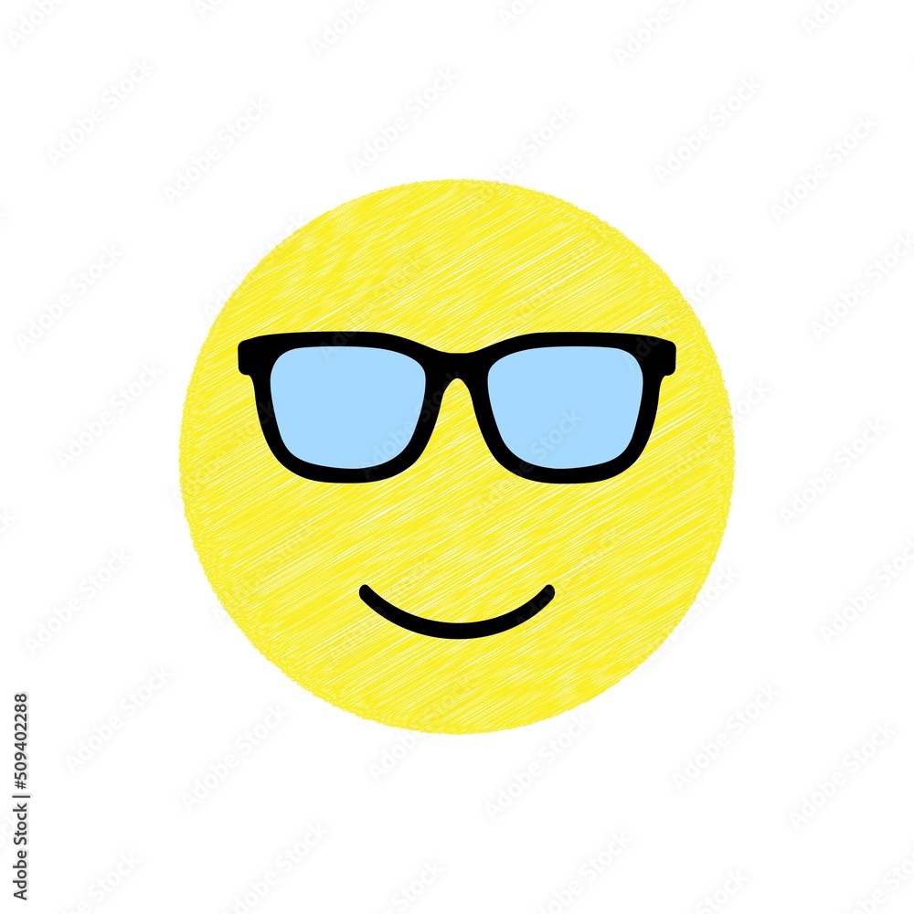 Smiley with glasses. Vector illustration. Smiley with glasses. Vector illustration.
