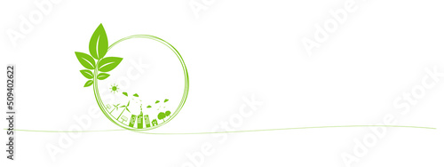 Sustainability development and Eco friendly concept banner, Vector illustration