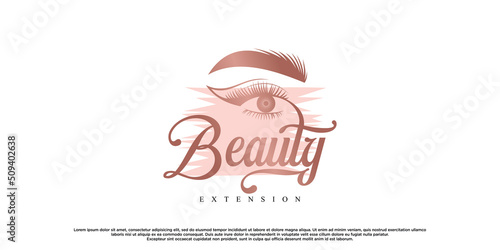 Beauty eyelash extension logo design inspiration with creative modern concept Premium Vector