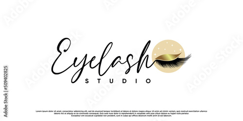 Eyelashes logo design vector illustration for beauty with creative modern concept Premium Vector