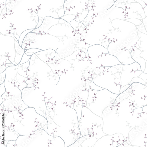seamless pattern of branches and leaves