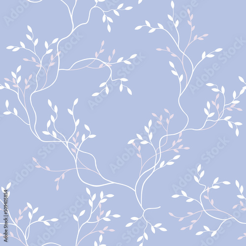 seamless pattern of branches and leaves