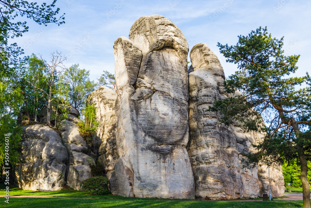 Sandstone formations in Adrspach, part of Adrspach-Teplice Rocks Nature Reserve, Czech Republic