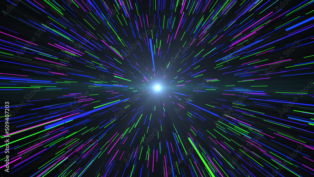 Color Stars Hyperspace Travel with Light Beam
Color Stars Hyperspace Travel with Light Beam
