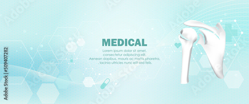 Abstract science medical orthopedics of shoulder and joint injury. The concept for hospital and research.