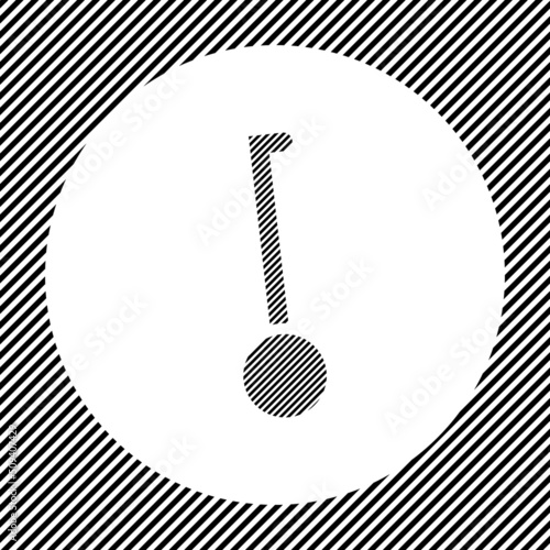 A large gyroscooter in the center as a hatch of black lines on a white circle. Interlaced effect. Seamless pattern with striped black and white diagonal slanted lines
