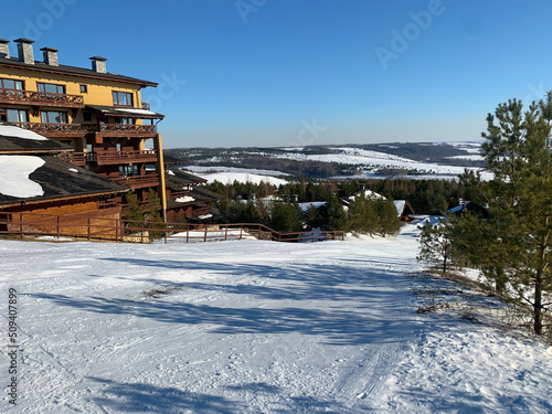 Ski resort in winter