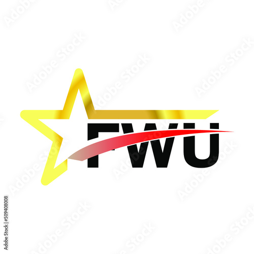 FWU letter logo design. FWU creative  letter logo. simple and modern letter logo. FWU alphabet letter logo for business. Creative corporate identity and lettering. vector modern logo  photo