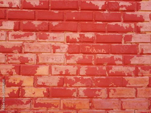 red brick wall close up