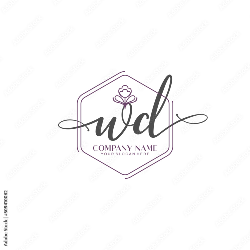 WD signature logo template vector WD signature logo template vector
