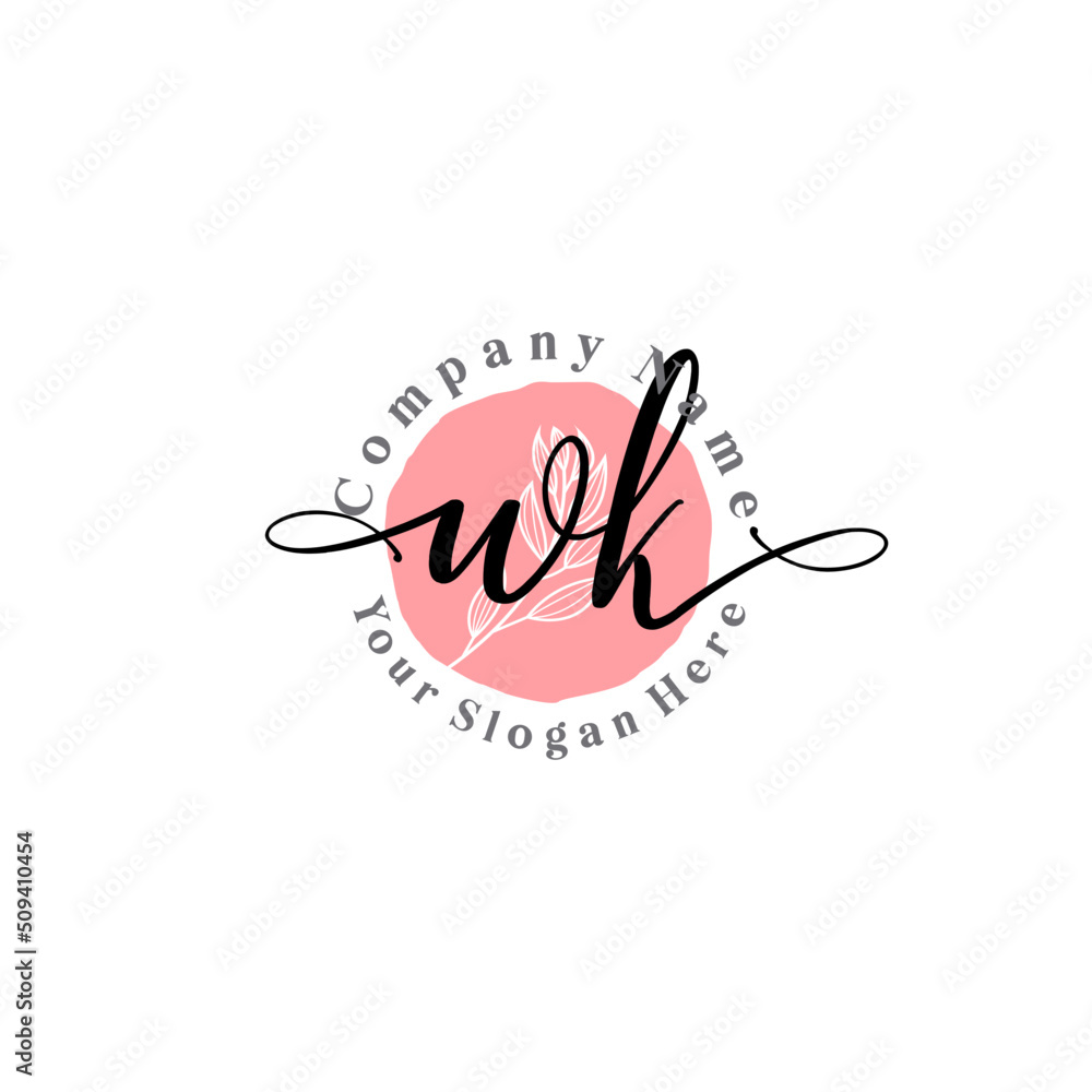 WK signature logo template vector WK signature logo template vector