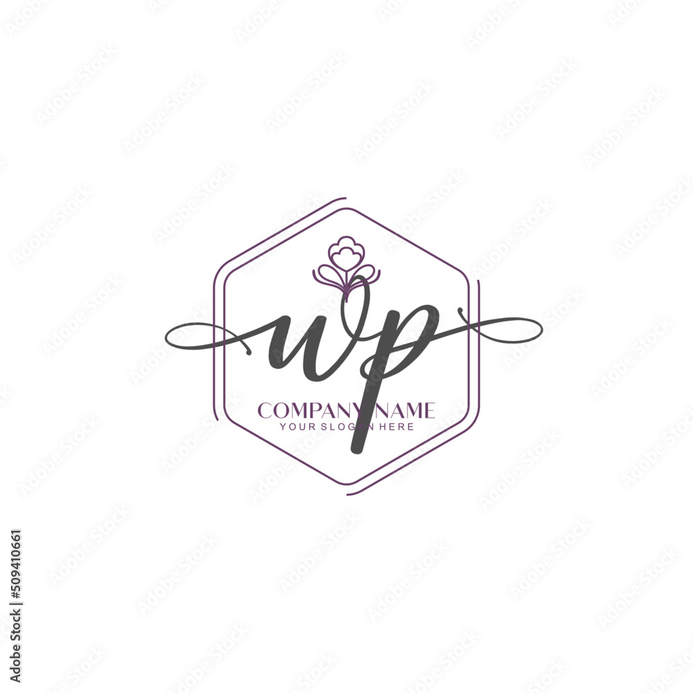 WP signature logo template vector WP signature logo template vector