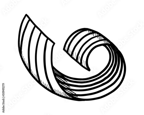 VECTOR CONTOUR DRAWING OF A PIECE OF BUTTER ON A WHITE BACKGROUND