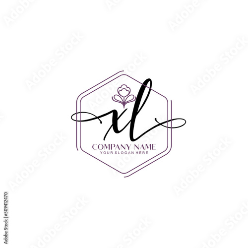 XL signature logo template vector
