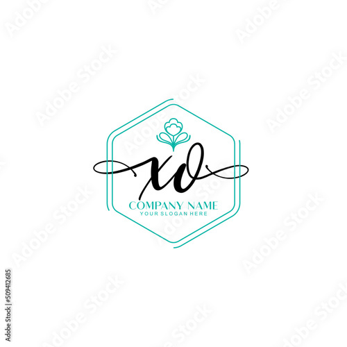 XO signature logo template vector