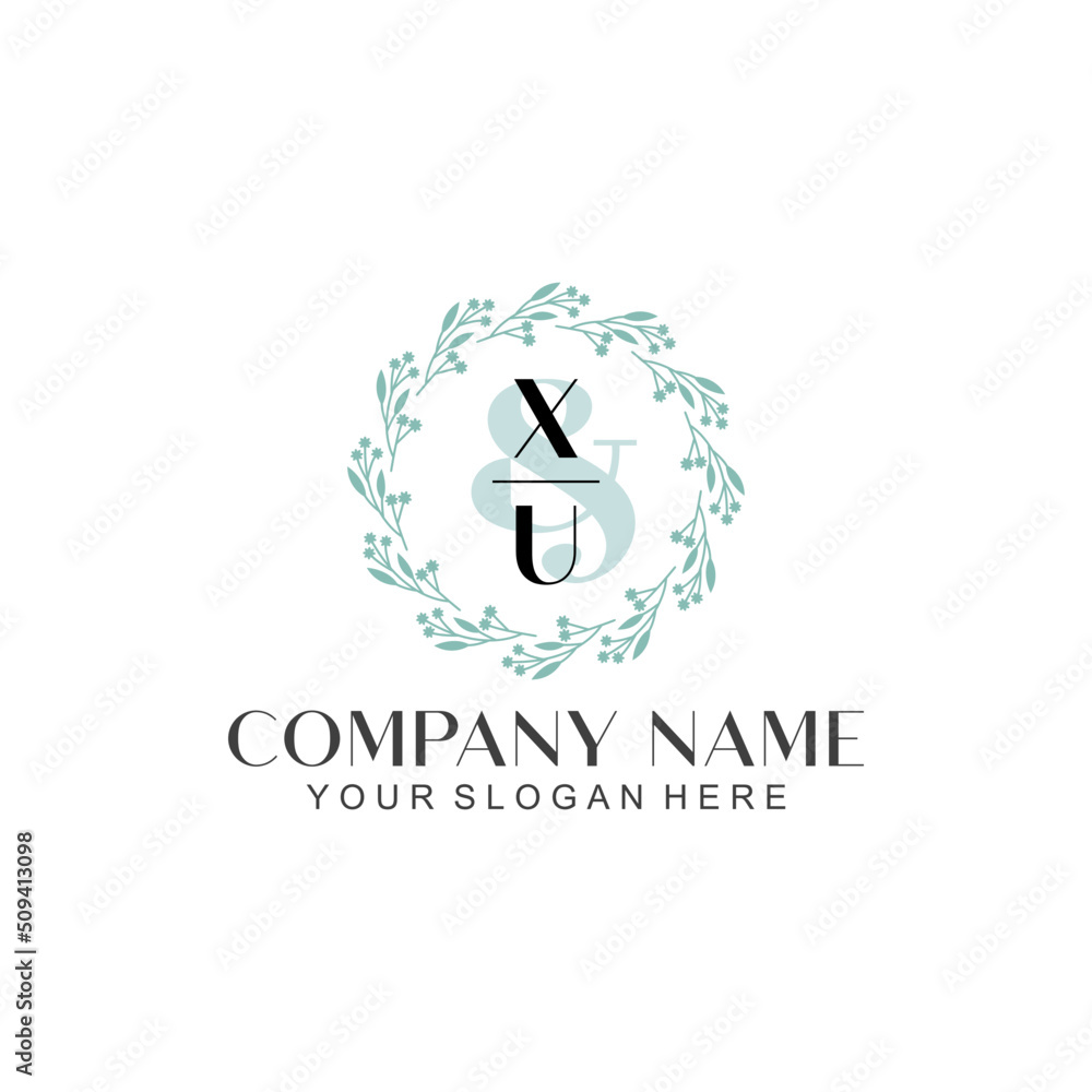 XU Beauty vector initial logo XU Beauty vector initial logo