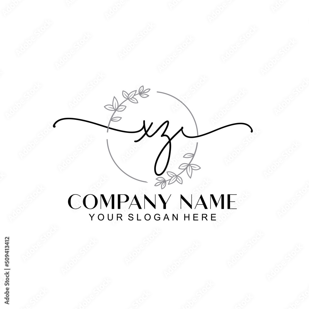XZ signature logo template vector