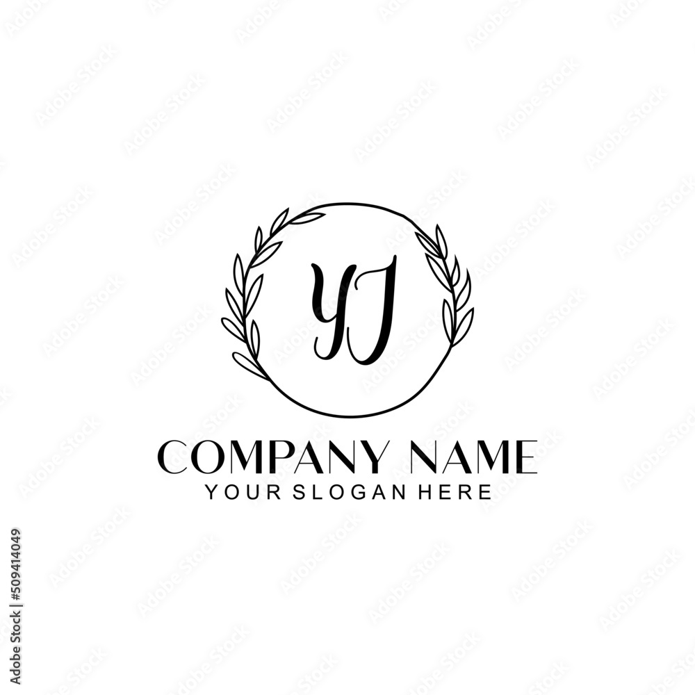 YJ Beauty vector initial logo YJ Beauty vector initial logo