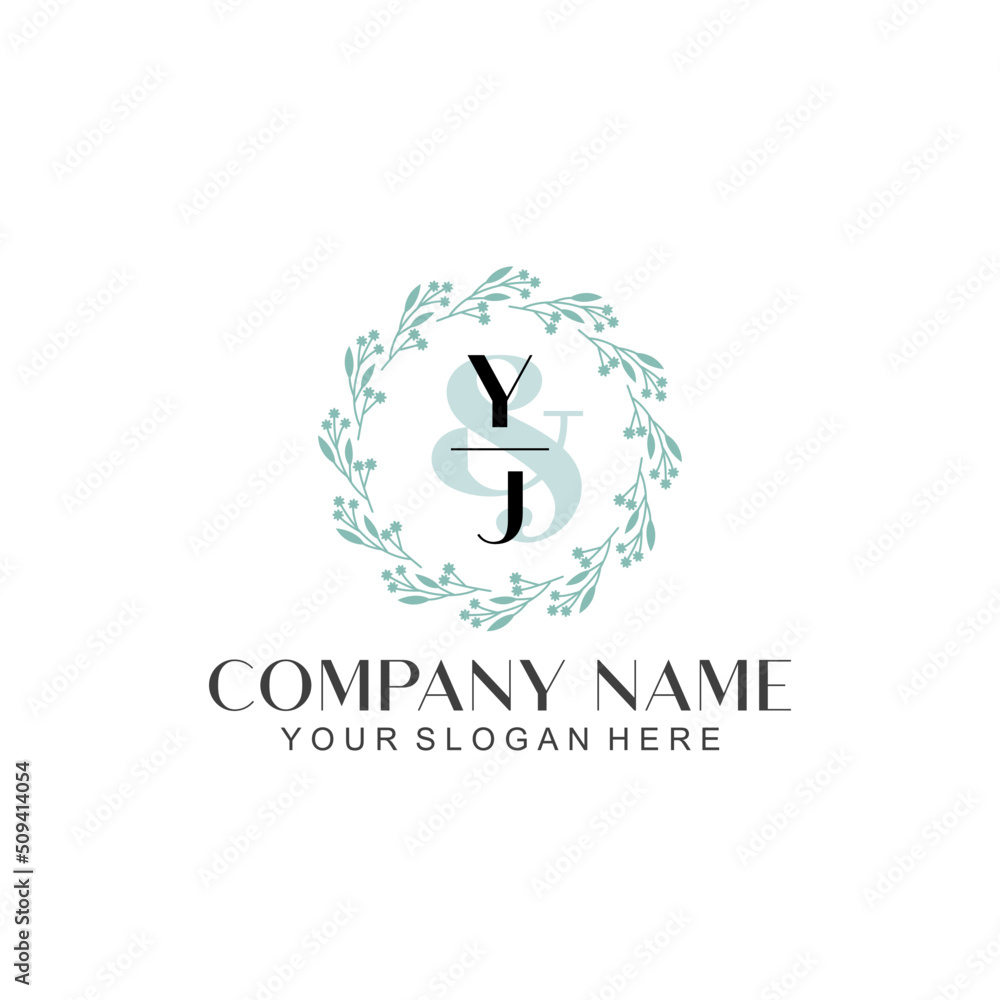 YJ Beauty vector initial logo YJ Beauty vector initial logo