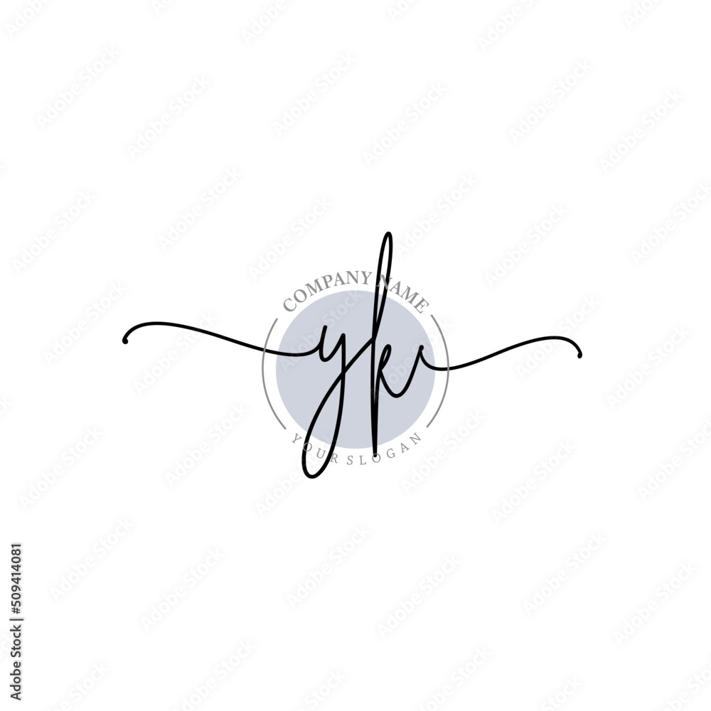 Obraz premium YK signature logo template vector