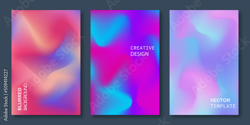 Wallpaper Mural Abstract gradient poster and cover design. Colorful neon gradient. Dynamic northern lights colors. Smooth templates collection for brochures, posters, banners, flyers and cards. Vector illustration.   Torontodigital.ca
