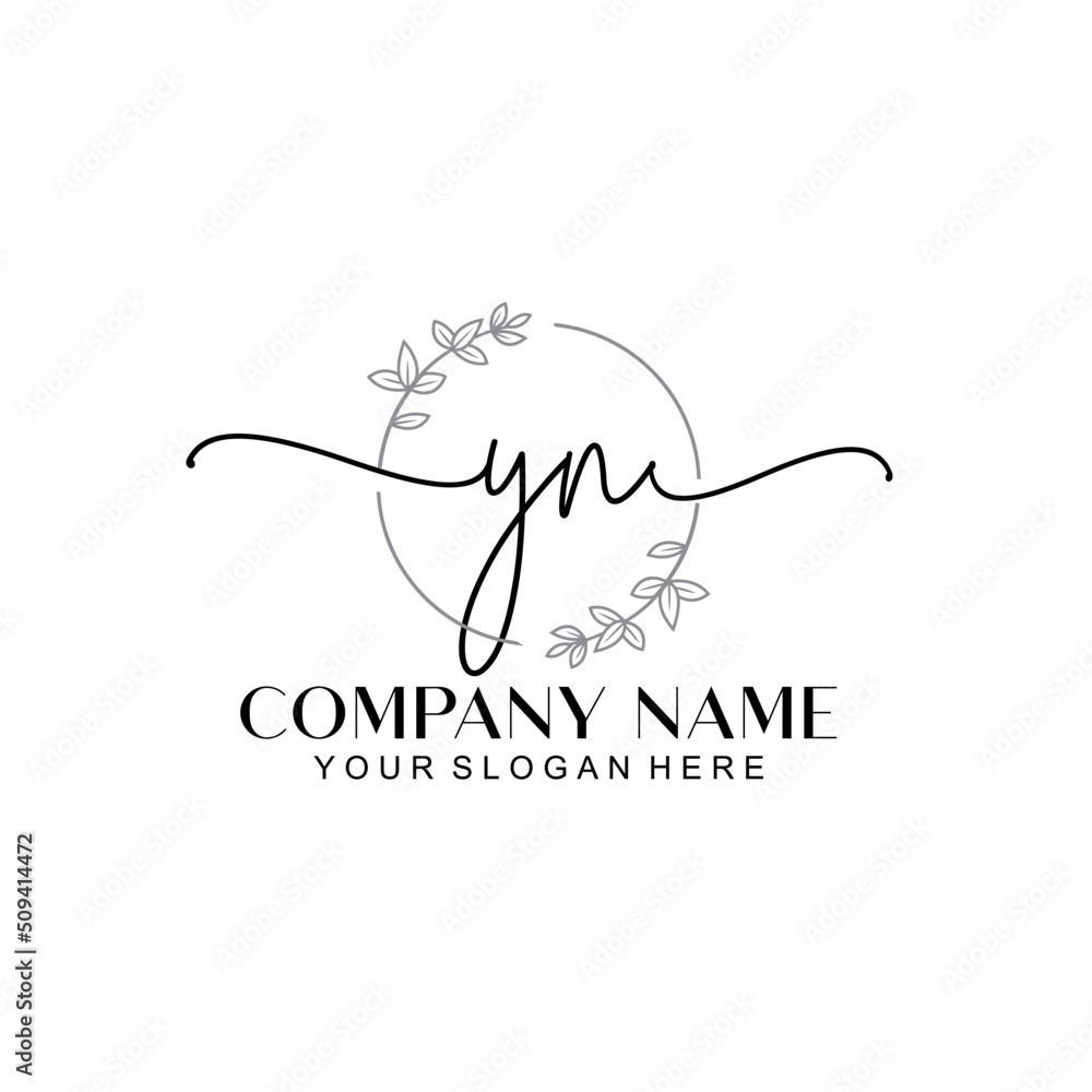 YN signature logo template vector - obrazy, fototapety, plakaty 