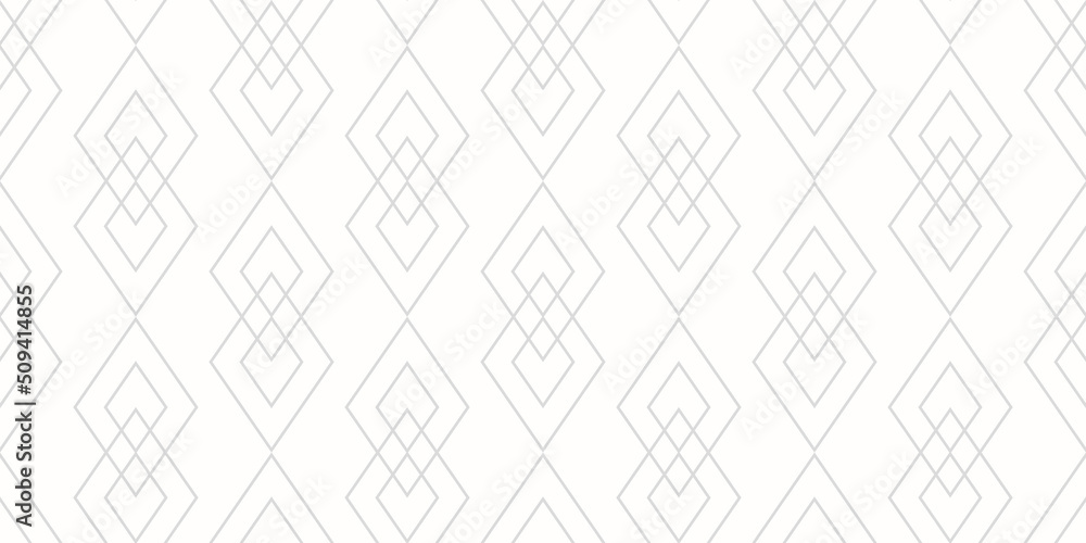 Subtle vector geometric lines texture. Elegant seamless pattern with diamonds, linear rhombuses. Abstract gray and white ornament. Art deco style. Trendy minimalist background. Modern repeat design Subtle vector geometric lines texture. Elegant seamless pattern with diamonds, linear rhombuses. Abstract gray and white ornament. Art deco style. Trendy minimalist background. Modern repeat design