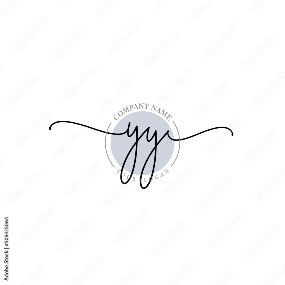 YY signature logo template vector YY signature logo template vector