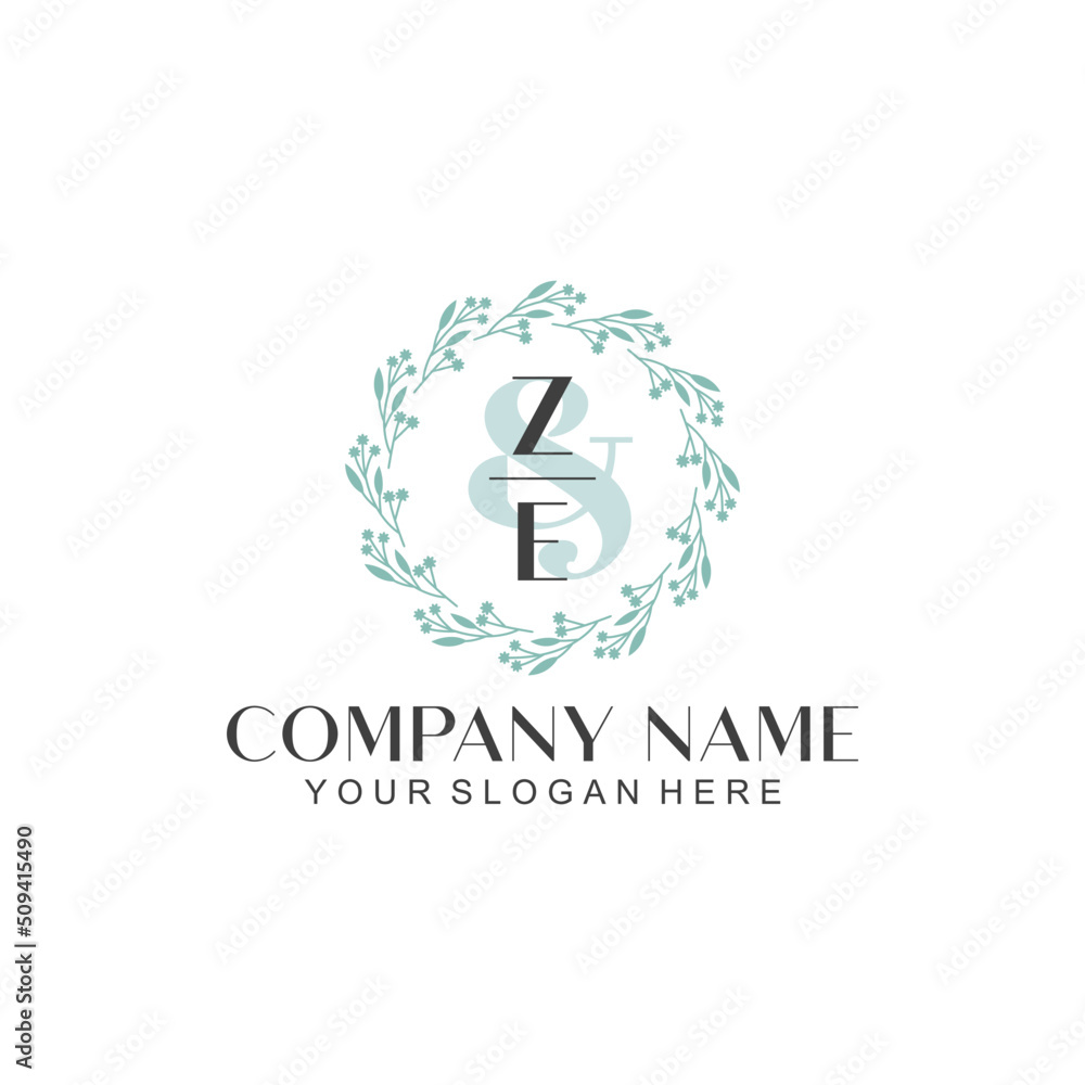 ZE Beauty vector initial logo ZE Beauty vector initial logo