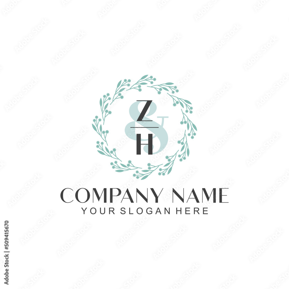 ZH Beauty vector initial logo