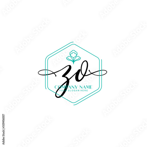 ZO signature logo template vector