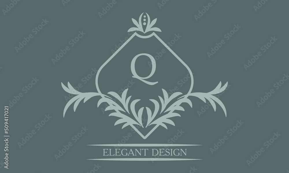 Stylish monogram design template with letter Q. Exquisite logo, business identity sign for restaurant, boutique, cafe, hotel, heraldic, jewelry. Stylish monogram design template with letter Q. Exquisite logo, business identity sign for restaurant, boutique, cafe, hotel, heraldic, jewelry.