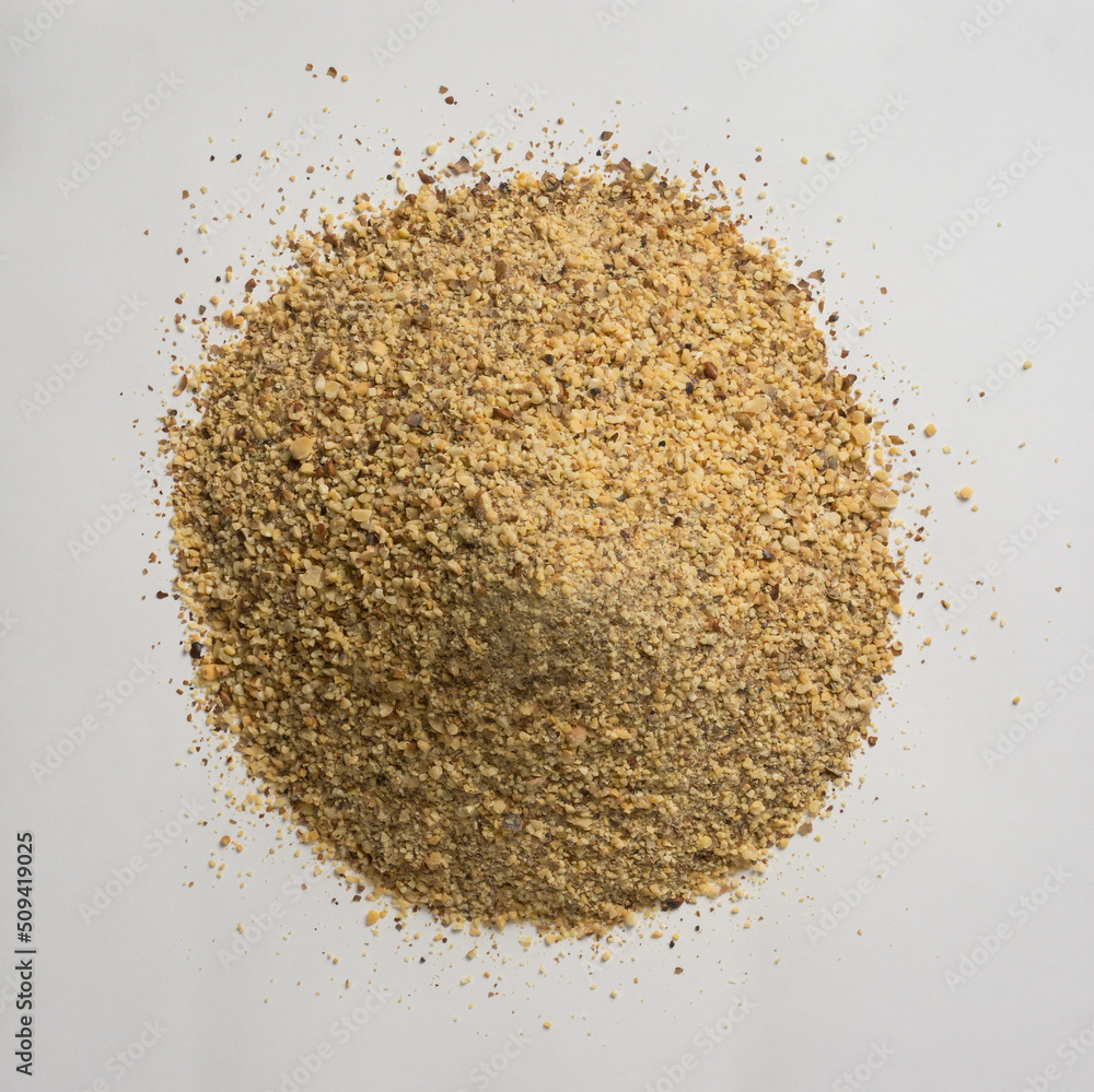 pile of ground horse gram, macrotyloma uniflorum, tropical south asian