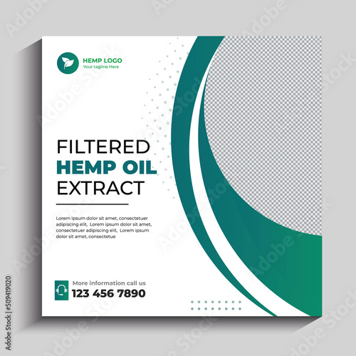 Hemp square social media post banner template