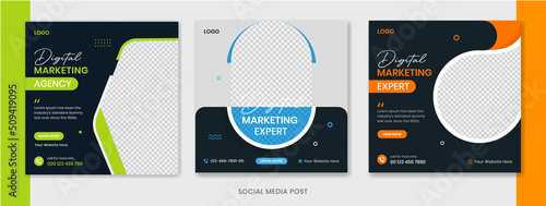 Modern Corporate Social media post design bundle, Business social media post template vector
