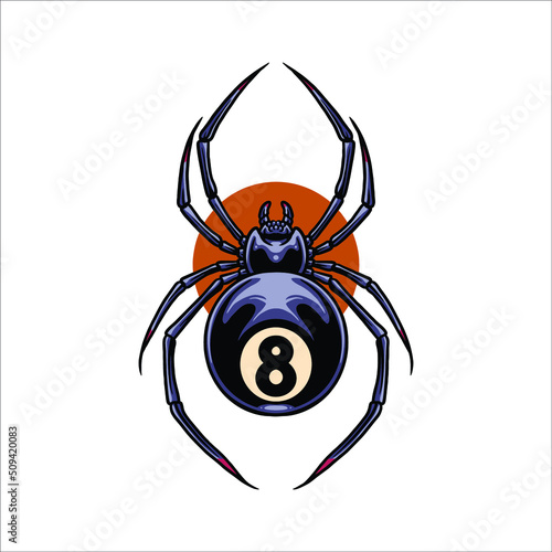lucky spider tattoo vector design