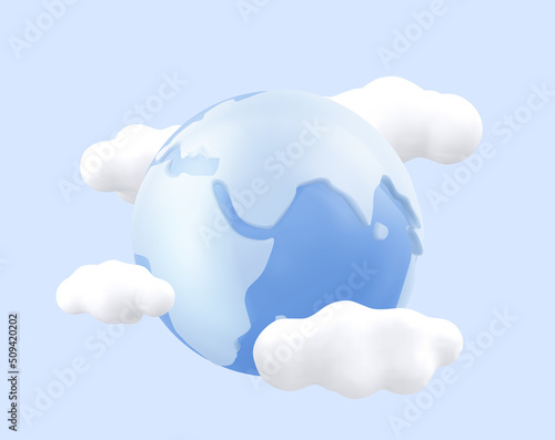 Planet Earth 3d vector icon. Earth day or environment conservation concept.