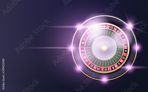 Casino roulette. Casino fortune roulette wheel flyer design.