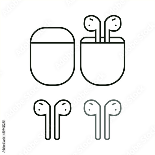 wireless headphones with case vector, illustration