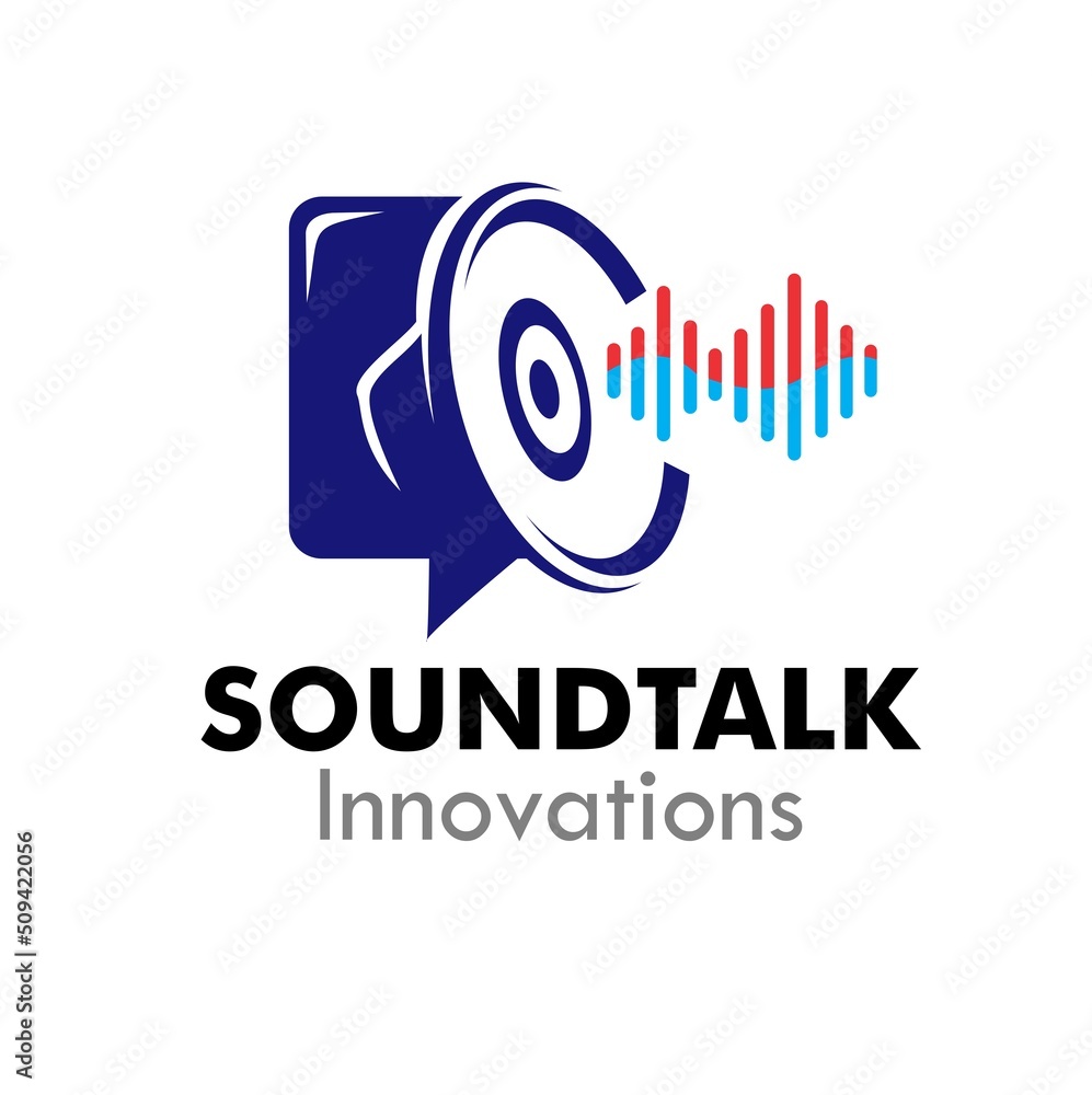 sound talk logo design vector