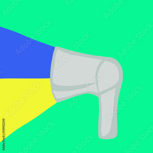 Vector illustration of a loudspeaker announcing news about Ukraine.