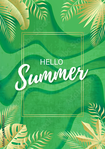 Gold and green exotic summer banner