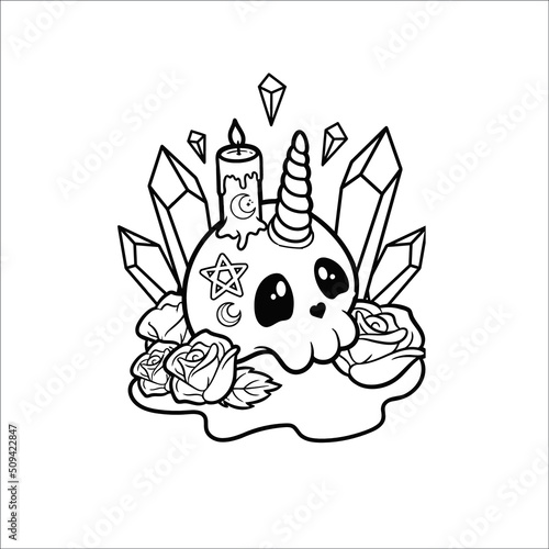 Pastel goth coloring page for all ages