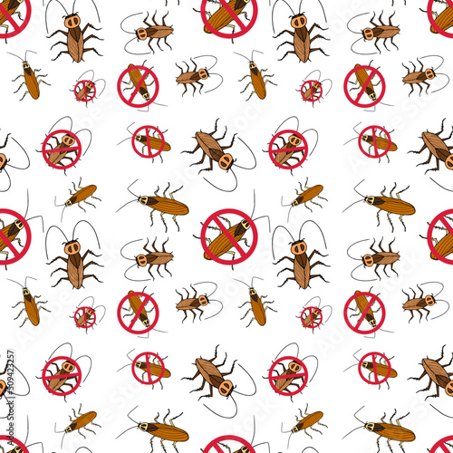 Cockroach seamless pattern vector background