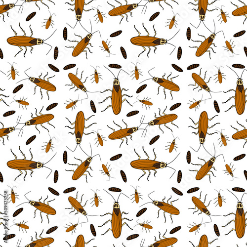 Cockroach seamless pattern vector background © kedsirin