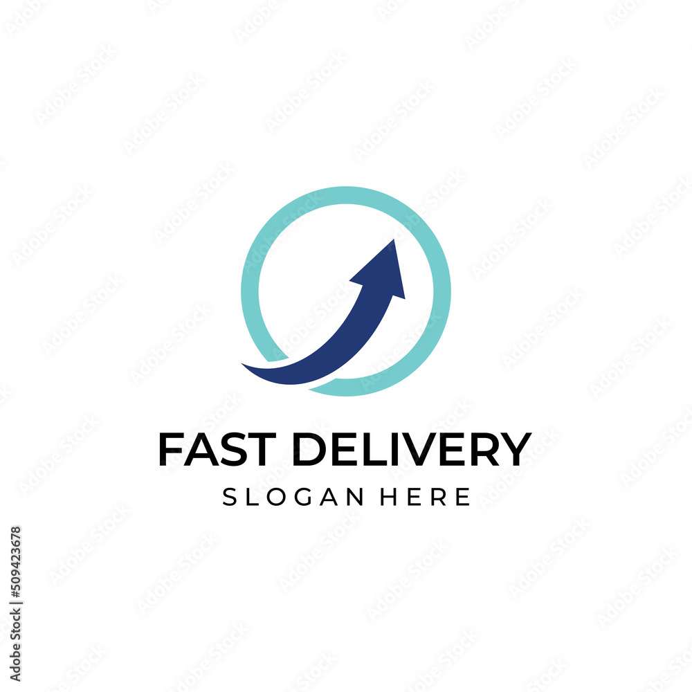 Logistics company vector logo, arrow icon logo, fast digital delivery logo. Using simple and easy logo vector editing.